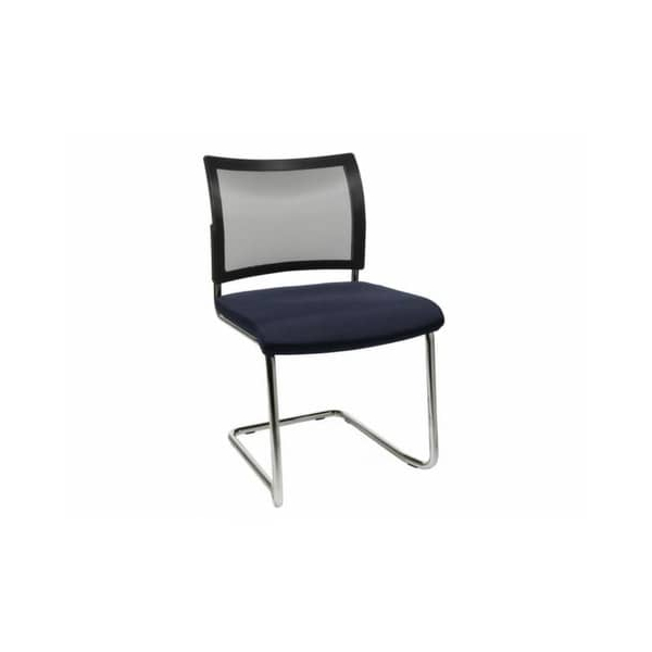 2 Stück Topstar Besucherstuhl , blau/schwarz / chrom, ohne Armlehnen, Freischwinger  Topstar