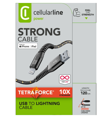 Kabel USB-ALightning TETRACABMFI1MK 1,2m sw