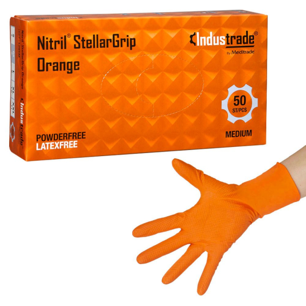 4250016484042 - Einweghandschuhe Nitril StellarGrip Orange 1291M lebensmittelecht orange Größe M 8 Nitril 4250016484042 50 Stück 4250016484042 - Einweghandschuhe Nitril StellarGrip Orange 1291M lebensmittelecht orange Größe M 8 Nitril 4250016484042 50 Stück