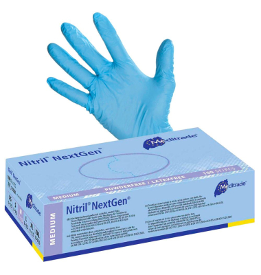 Einweghandschuhe Nitril NextGen, Nitril, lebensmittelecht, blau, Größe 8 / M,