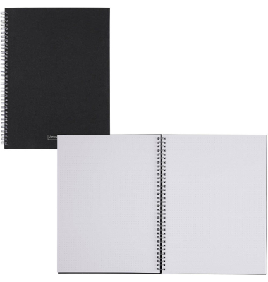Notizbuch 105589490, Premium Wire, schwarz, A4, punktkariert, 90g, 96 Blatt / 192 Seiten