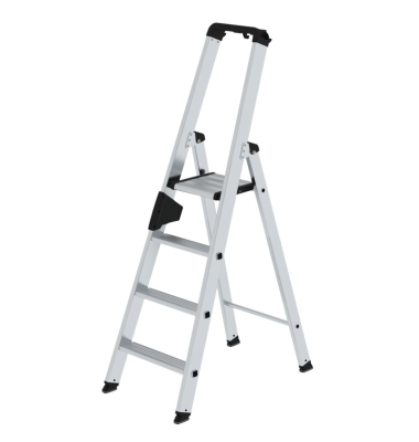 Stehleiter 40104 nivello, 1x 4 Stufen, silber, Aluminium