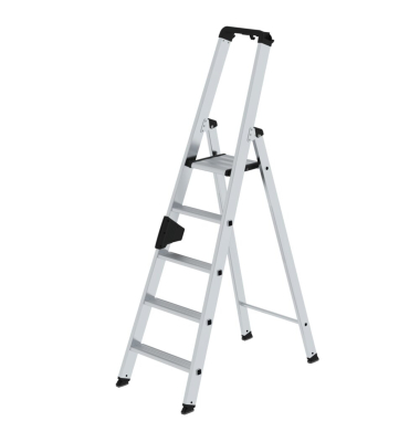 Stehleiter 40105 nivello, 1x 5 Stufen, silber, Aluminium