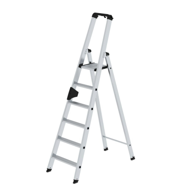 Stehleiter 40106 nivello, 1x 6 Stufen, silber, Aluminium