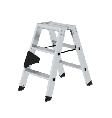 Stehleiter 40206 nivello, 2x 3 Stufen, silber, Aluminium