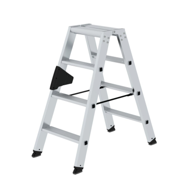 Stehleiter 40208 nivello, 2x 4 Stufen, silber, Aluminium