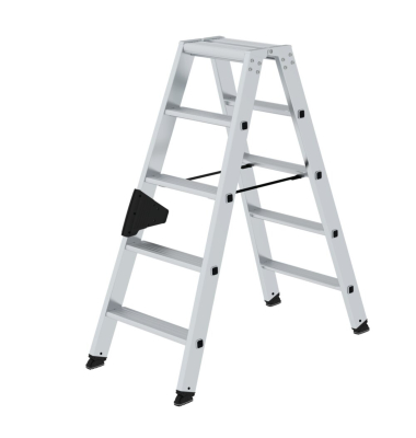 Stehleiter 40210 nivello, 2x 5 Stufen, silber, Aluminium