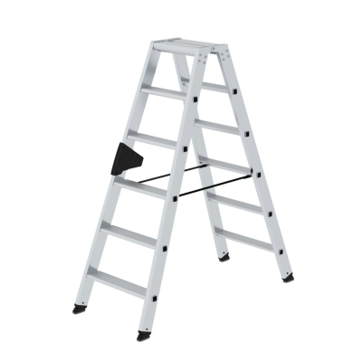 Stehleiter 40212 nivello, 2x 6 Stufen, silber, Aluminium
