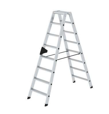 Stehleiter 40216 nivello, 2x 8 Stufen, silber, Aluminium