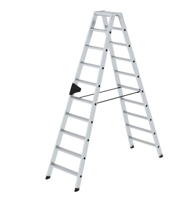 Stehleiter 40220 nivello, 2x 10 Stufen, silber, Aluminium