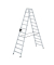 Stehleiter 40224 nivello, 2x 12 Stufen, silber, Aluminium