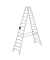 Stehleiter 40228 nivello, 2x 14 Stufen, silber, Aluminium