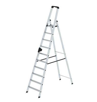 Stehleiter 40110 nivello, 1x 10 Stufen, silber, Aluminium