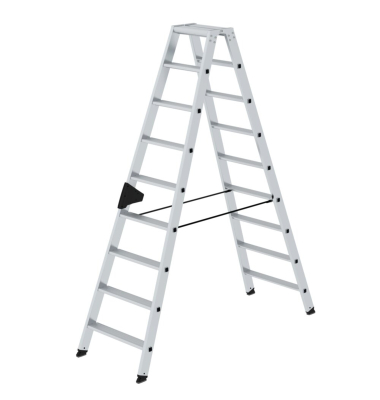 Stehleiter 40218 nivello, 2x 9 Stufen, silber, Aluminium