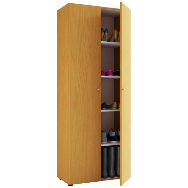 4051814360862 - Holz Schrank Maße B 70 x H 178 x T 40 cm 5 Fächer Allzweckschrank Schuhschrank mit zwei Drehttüren – Vandol 4051814360862 - Holz Schrank Maße B 70 x H 178 x T 40 cm 5 Fächer Allzweckschrank Schuhschrank mit zwei Drehttüren – Vandol