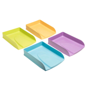 Briefablage COMBO STYLI 111909SETD, A4, cyan/flieder/limettengrün/mango, Polystyrol stapelbar