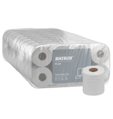 Toilettenpapier Plus Toilet Paper 250 11711, 3-lagig, wei&szlig;, 250 Blatt / Rolle,