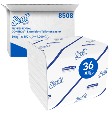 Toilettenpapier ControlT 8508, 2-lagig, weiß, 220 Blatt/ Rolle,