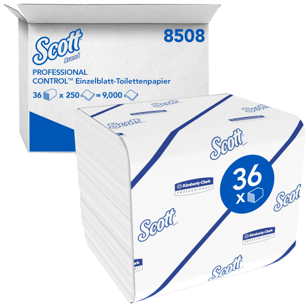 5033848010738 - Toilettenpapier ControlT ohne 8508 2-lagig weiß 250 Blatt Pack 5033848010738 9000 Blatt