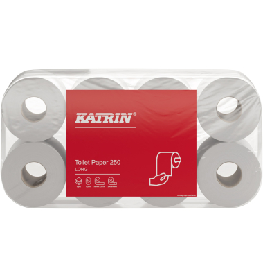 Toilettenpapier 250 104872, 3-lagig, weiß, 250 Blatt/Rolle,