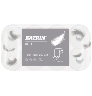 Toilettenpapier Plus 11711, 3-lagig, weiß, 250 Blatt,