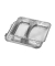 Menüschalen + Deckel, Alu 2-geteilt 830 ml 3 cm x 17,7 cm x 22,5 cm 14506