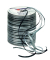 Geschenkband Raffia 138-613, 3mm x 50m, schwarz/grau