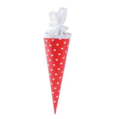Schultüte Herzen 35cm rund 93012