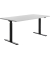 Sitz-Steh-Schreibtisch E-Table, elektrisch höhenverstellbar, 70-120cm (H), 160x80cm (BxT), rechteckig, lichtgrau / schwarz