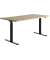 Sitz-Steh-Schreibtisch E-Table, elektrisch höhenverstellbar, 70-120cm (H), 160x80cm (BxT), rechteckig, ahorn / schwarz