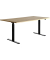 Sitz-Steh-Schreibtisch E-Table, elektrisch höhenverstellbar, 70-120cm (H), 180x80cm (BxT), rechteckig, ahorn / schwarz