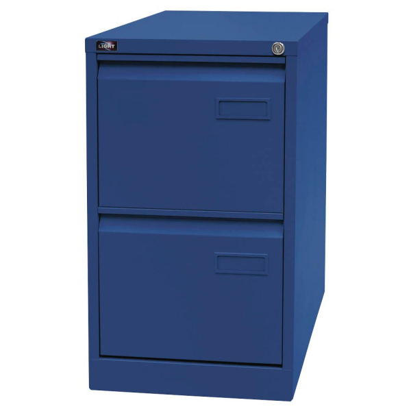 Bisley LIGHT Hängeregistraturschrank, einbahnig, DIN A4, 2 HR-Schubladen, Metall, 639 Oxfordblau, 62.2 x 41.3 x 71.1 cm
