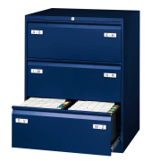 H&auml;ngeregistraturschrank BLYCDF3439 Light, oxfordblau, 3 Schubladen, 2-bahnig