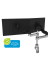 Caparo 4 D2 Twin Monitor-Halterung silber, schwarz