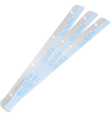 Heftstreifen 8804-50, 2,5x29,5cm (BxL), Polypropylen (PP) mit Kunststoffdeckleiste, transparent