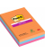 Haftnotizen 4690-S3B, Super Sticky, 101x152mm, farbig sortiert (orange/blau/pink), liniert, rechteckig