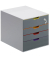 Schubladenbox Varicolor Safe 7606-27 grau/bunt 4 Schubladen geschlossen mit Schloss