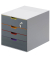Schubladenbox Varicolor Safe 7606-27 grau/bunt 4 Schubladen geschlossen mit Schloss