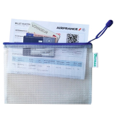 PVC Rei&szlig;verschlusstasche A5 blau mit Zipper 