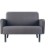 2-Sitzer Sofa LISBOA grau schwarz Stoff