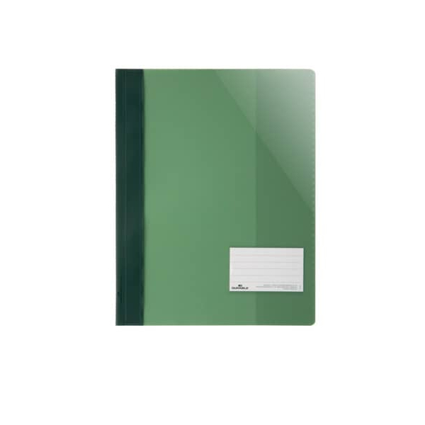 25 Stück Durable Schnellhefter DURALUX TRANSLUZENT 269005, A4, grün, Kunststoff, 80g, Vorderdeckel transparent 4005546993508 Durable