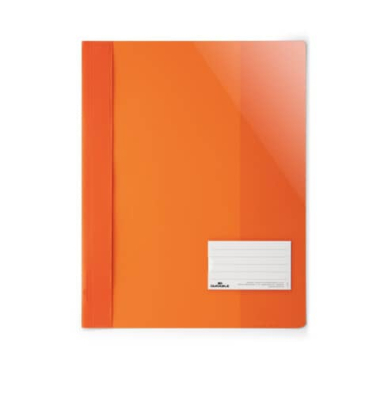 Schnellhefter DURALUX TRANSLUZENT 269009, A4, orange, Kunststoff, Vorderdeckel transparent