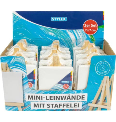 Mini-Leinwand 7x7cm 2ST weiß