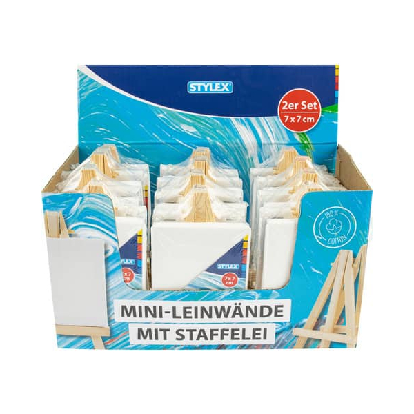 12 Stück Stylex Mini-Leinwand 7x7cm 2ST weiß 4044186286724 Stylex 2 Stück