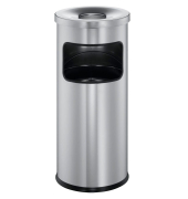 Papierkorb Safe mit Ascher rund silber