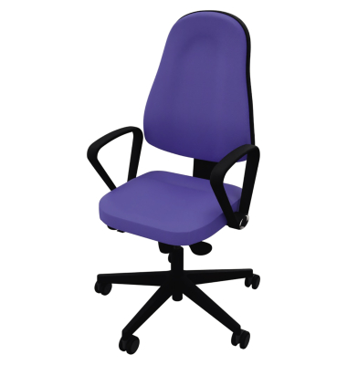 Bürodrehstuhl Bizzi, blau, mit Armlehnen, bis 110kg