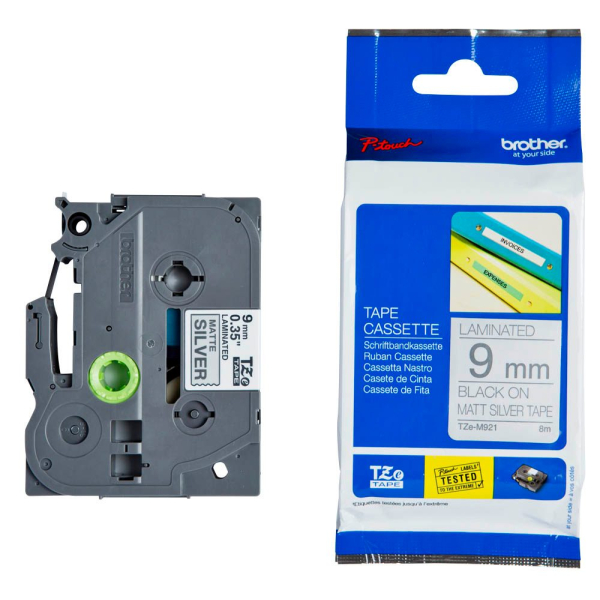4977766750745 - 9 mm schwarz auf silber brother Schriftband TZe-M921 TZEM921 9 mm schwarz auf silber 1 St TZEM921 4977766750745