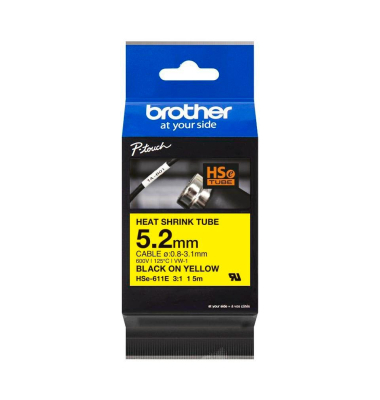 Schrumpfschlauch HSe-611E HSE611E, 5,2 mm schwarz auf gelb