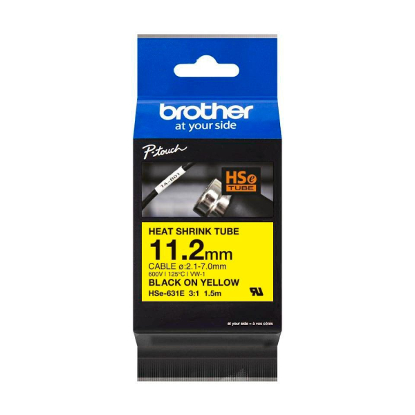 4977766822923 - 11 brother Schrumpfschlauch HSe-631E HSE631E 112 mm schwarz auf gelb 1 St HSE631E 4977766822923