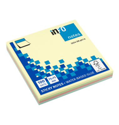 Haftnotizen 5654-98-pk1-b, je 25 x gelb/grün/rosa/blau